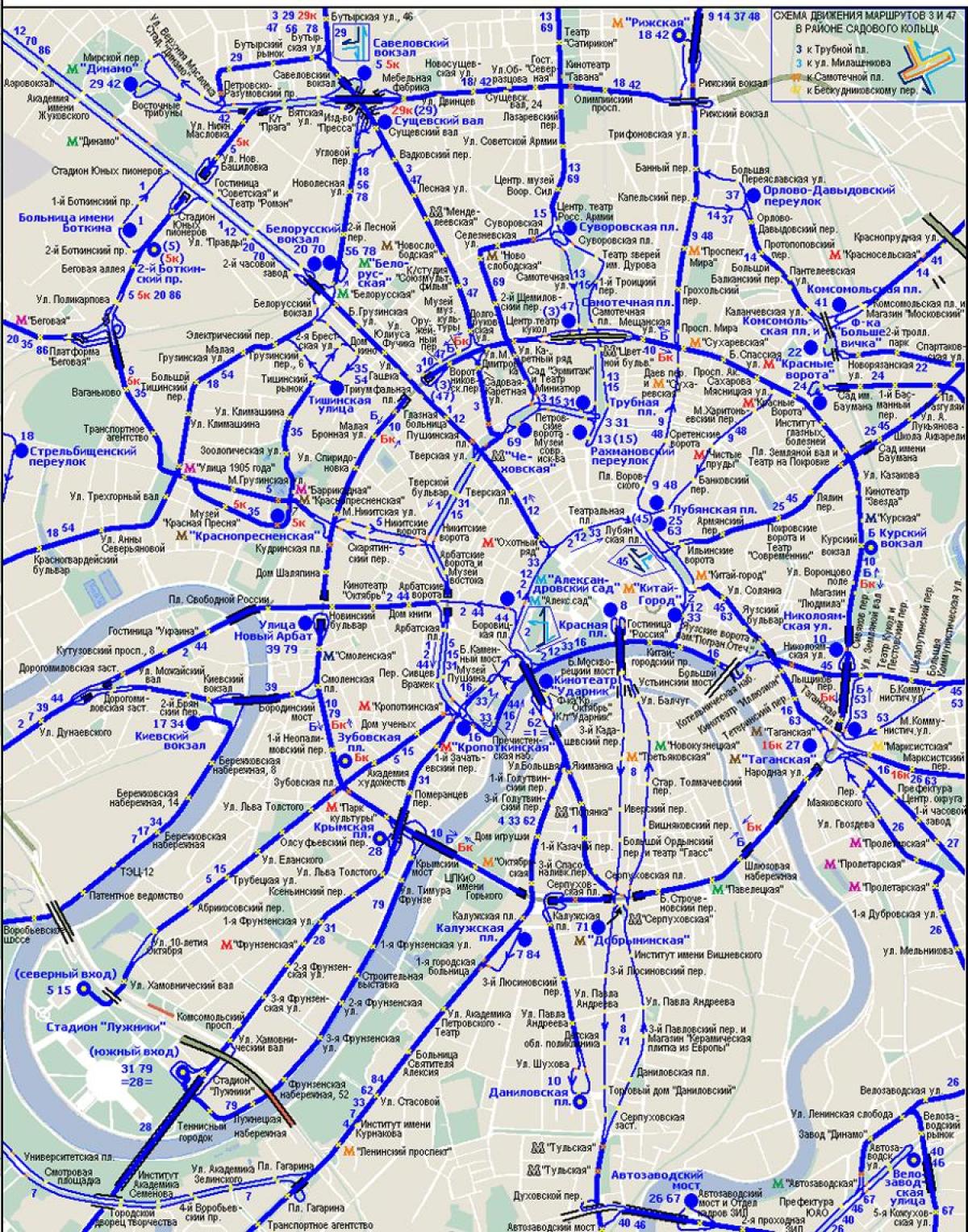 मास्को के नक्शे trolleybus