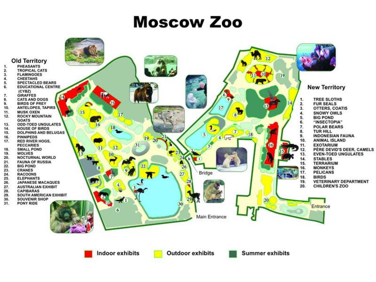 मानचित्र मास्को के चिड़ियाघर