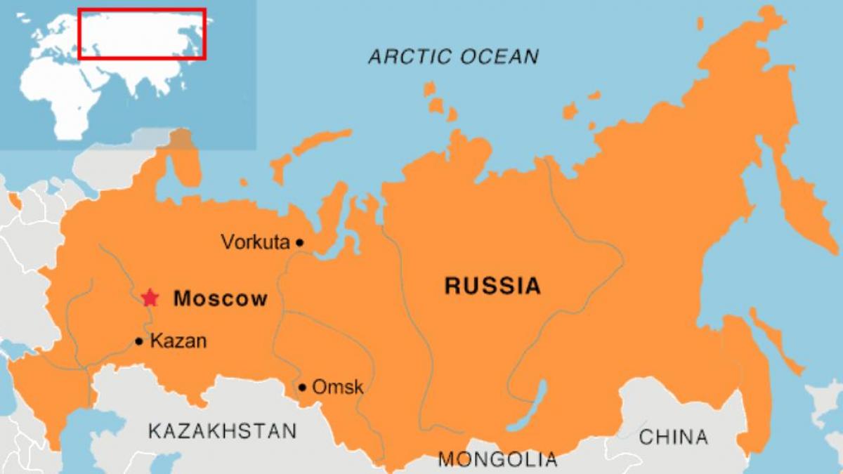 मास्को मानचित्र पर स्थान
