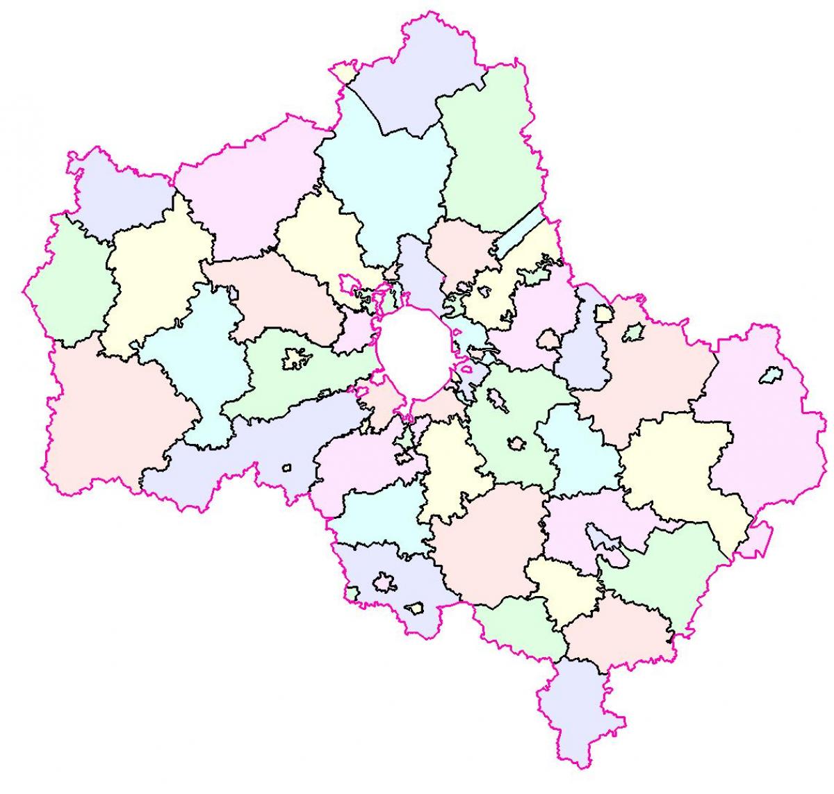 मोस्कवा क्षेत्र का नक्शा