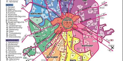 मास्को के नक्शे arrondissement