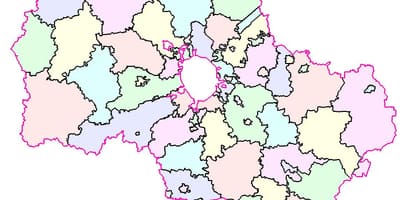 मोस्कवा क्षेत्र का नक्शा