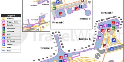 Sheremetyevo के नक्शे टर्मिनलों