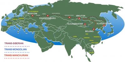 बीजिंग मास्को के लिए ट्रेन का नक्शा