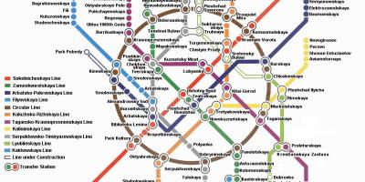 मास्को मेट्रो मानचित्र में अंग्रेज़ी