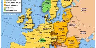 मास्को यूरोप के नक्शे