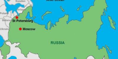 मॉस्को और सेंट पीटर्सबर्ग मानचित्र